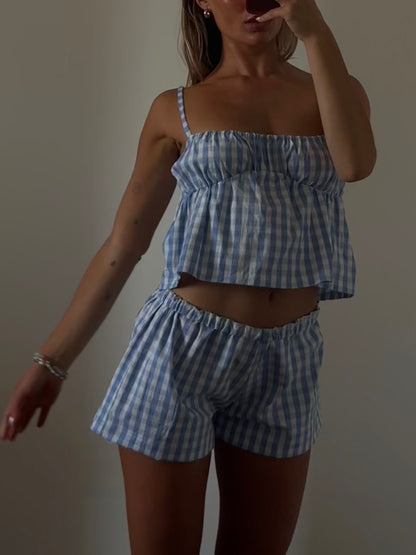 Micro Lounger / Blueberry Gingham