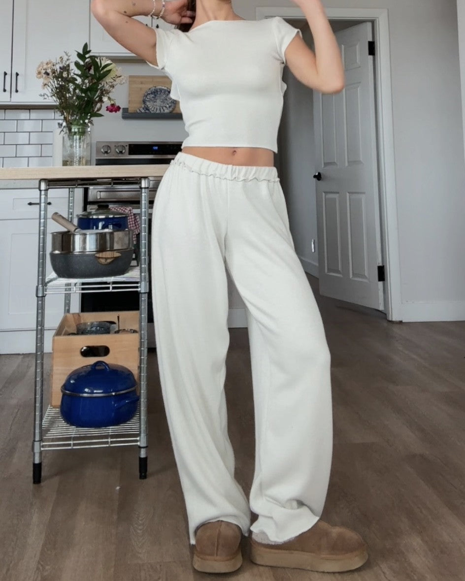 Knit Lounge Pants / VANILLA